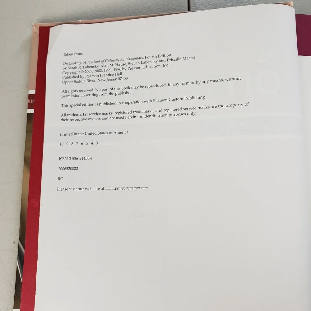 On Cooking A Textbook of Culinary Fundamentals 3rd Custom Edition Art Institutes